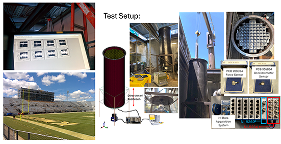 Experimental structural health monitoring setup